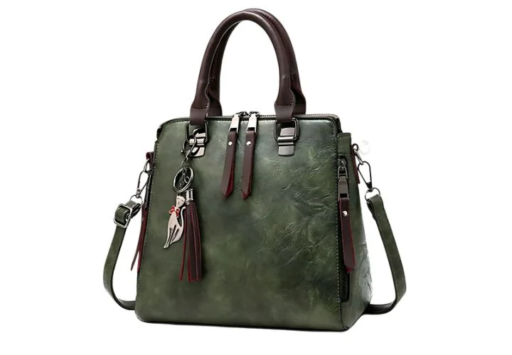 Retro Leather Crossbody Tote