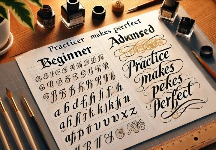 Beginner and advanced calligraphy samples Beginner and advanced calligraphy samples