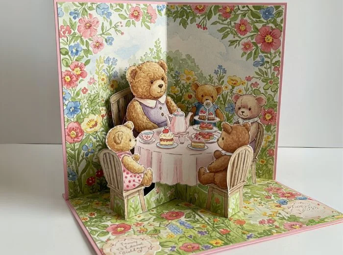 Teddy Bear Pop up Tea Party Card