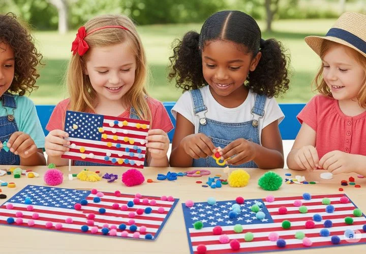 Patriotic Pom-Pom Craft Kit on Amazon Patriotic Pom-Pom Craft Kit on Amazon